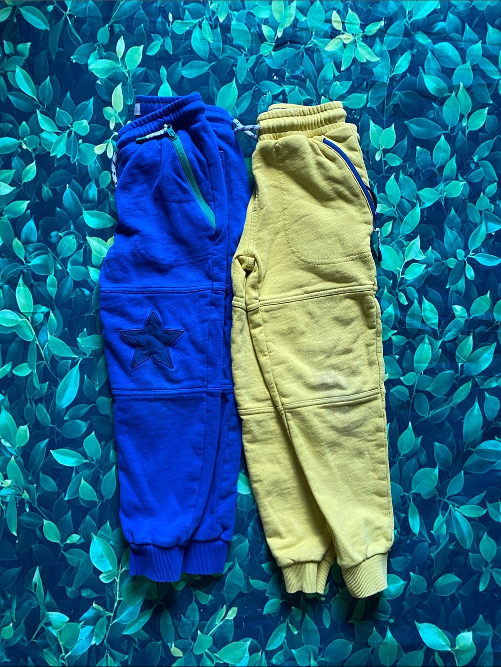 Mini Boden Kids Joggers - Blue and Yellow 7-8